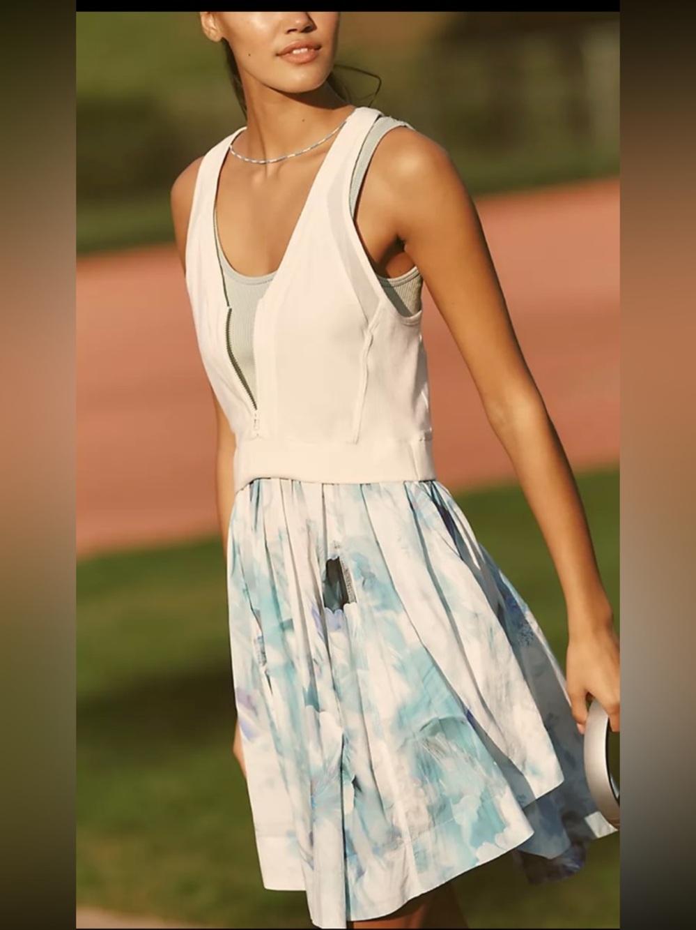 Anthropologie Daily Practice Zip Front V-Neck Dress.
